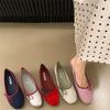 Fashion Bailamos Brand Women Flats Fashion Bow-knot Round Toe Shallow Slip On Ladies Boat Shoes Soft Flat Heel Dress Ballerinas Shoes Mu
