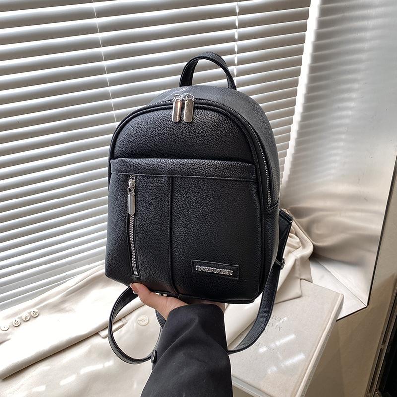 

Fashion Versatile Commuter Backpack Women s New Large Capacity Simple Versatile Travel Small Backpack чёрный