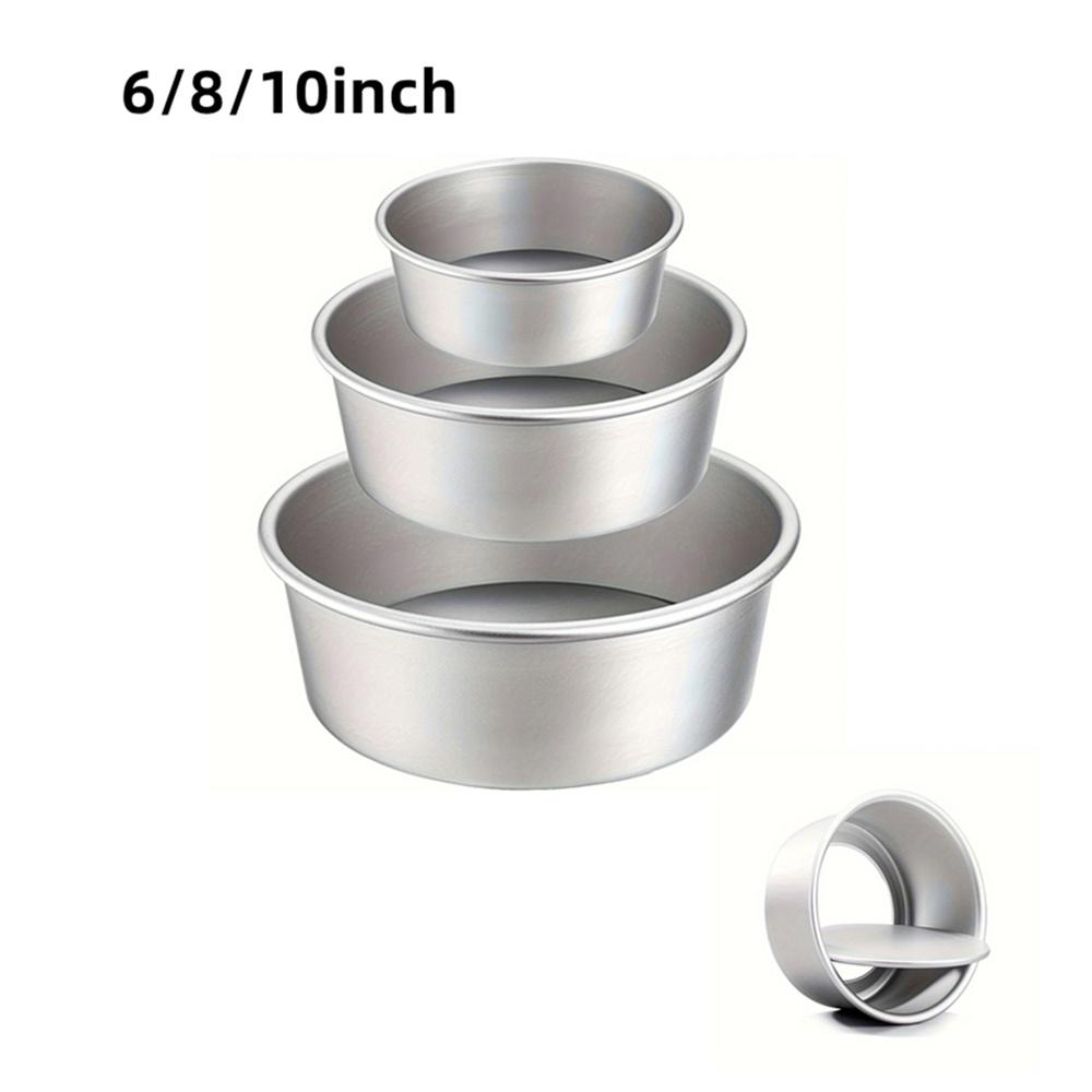 1/3pcs Round Aluminum Cake Molud with Removable Bottom 4/6/8/10inch Hard Anodized Aluminum Cake Mold Non-stick Cake Pan Bakeware