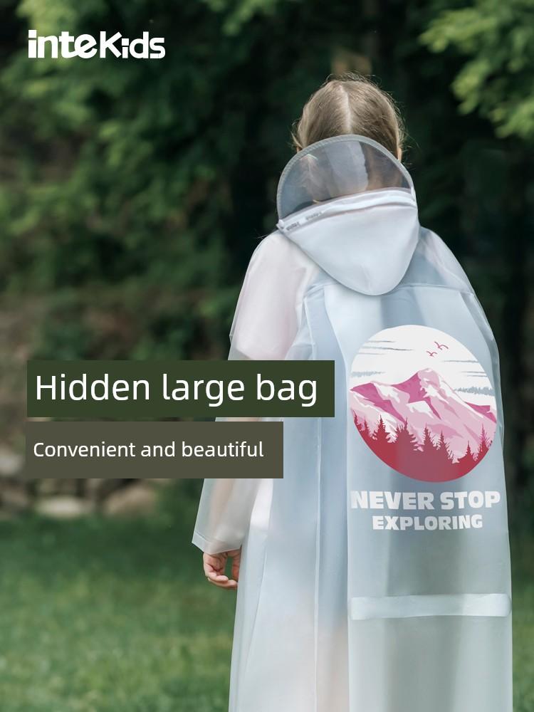 Children's Raincoat for Boys and Girls, New Full-Body Waterproof Poncho for Older Children, Specially Designed for School, with Enlarged Space for
