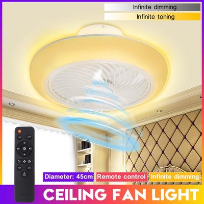 220V/110V 3 Gear Wind Speed Nordic Modern Smart Ceiling Fan With Light Dining Room Bedroom Ventilator Lamp Remote Control 45cm Te Huo Da Yu 2KG