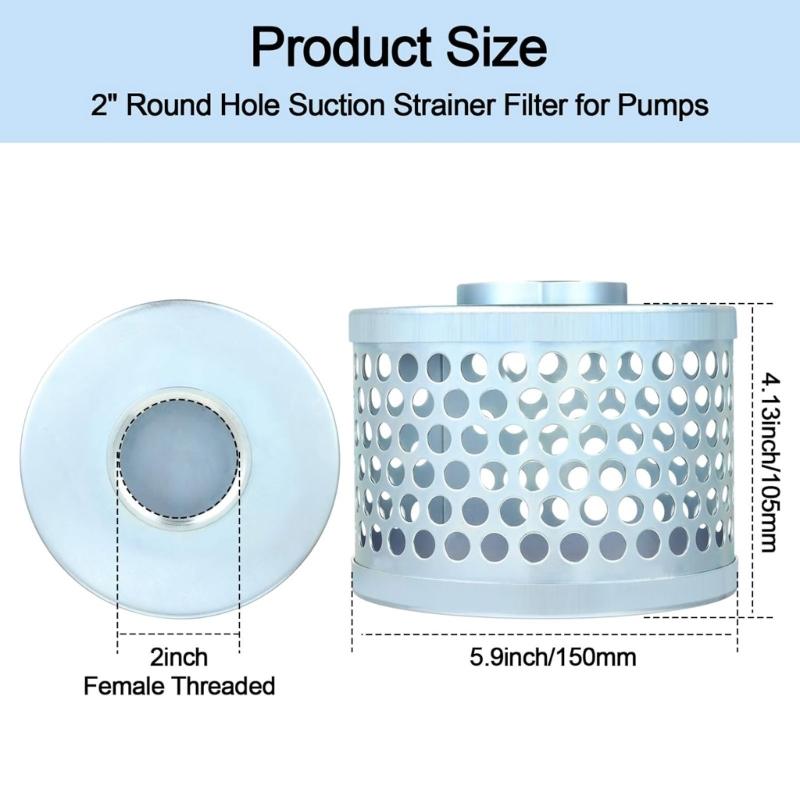 Corrosion Resistant Pump Suction Filter Strainer Basket With NPT Female Thread Reduces Solid Particles For Pump Systems