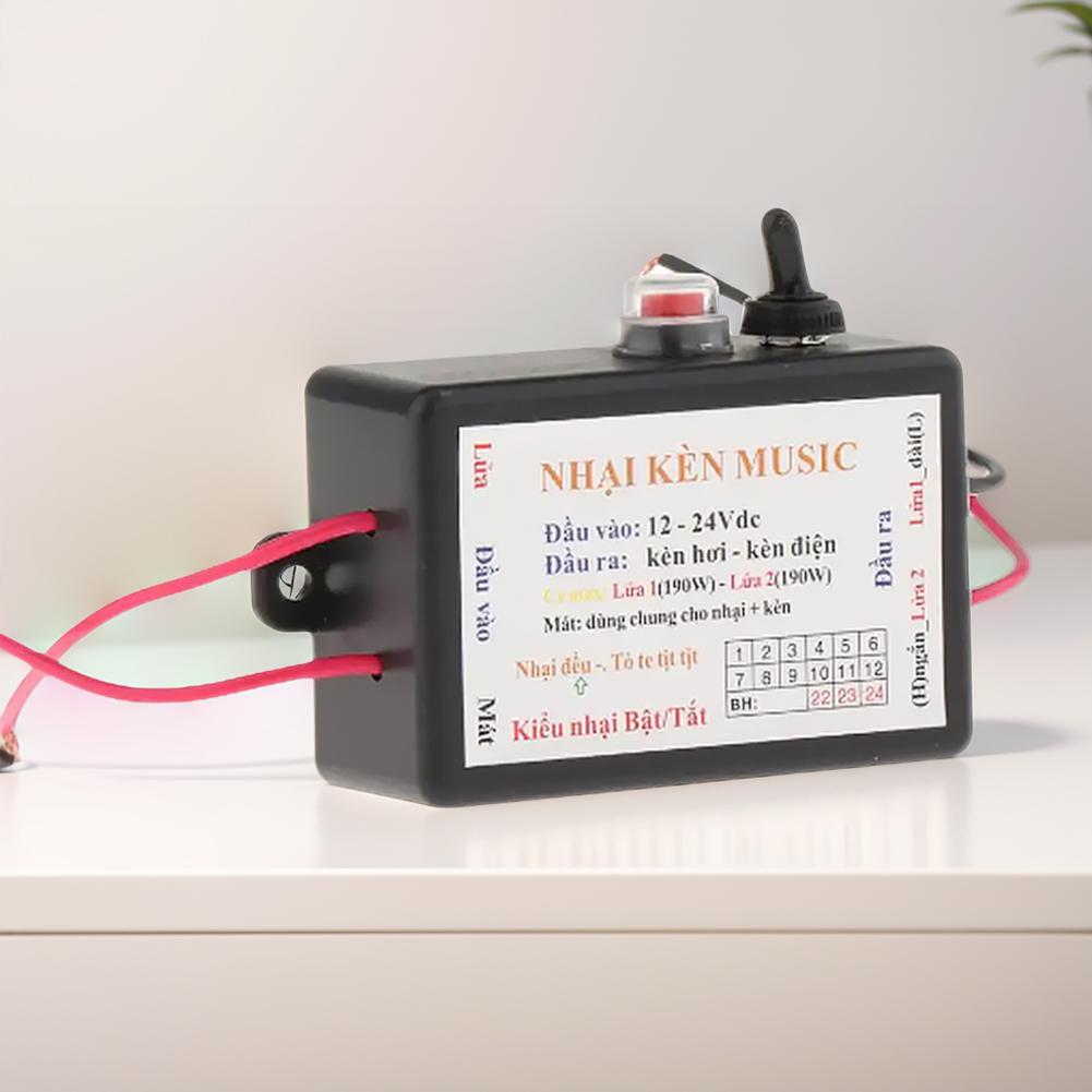 12-24V Car Horn Controller with 3/12 Sound Effects Switching Electric Horn Speaker Sound Control Unit Automobile Accessories