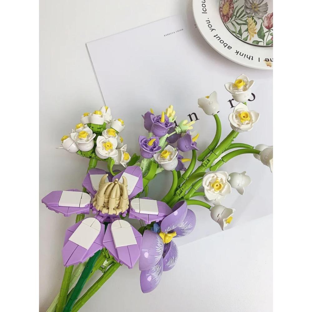 Flower Bouquet Building Blocks Kit Creative DIY Flowers Block Toys Set Gift for Kids Girls Friends Adults Beautiful Home Decor