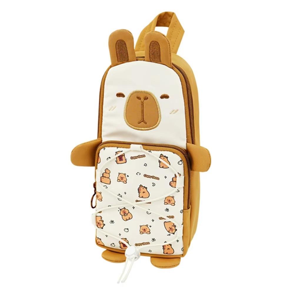 

Multi Layer Capybara Stationery Bag Pencil Cases Cartoon Pen Pouch Capibara Pencil Bag School легкие хаки
