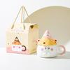 Cartoon Expression Ceramic Mug High Looking Souvenir Gift Water Cup for Best Friend Girl Heart Cup Home Breakfast Cup