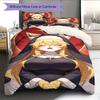 Anime-Muster Bettwäsche Steppbettdecke Set Bettbezug Kissenbezug Heimdekoration Geburtstagsgeschenk (1 Bettbezug + 2 Kissenbezüge, ohne Füllung)