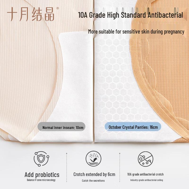 Shyueh Crystal Women's Ice Silk Low-Rise Antibacterial Underwear 3-Pack