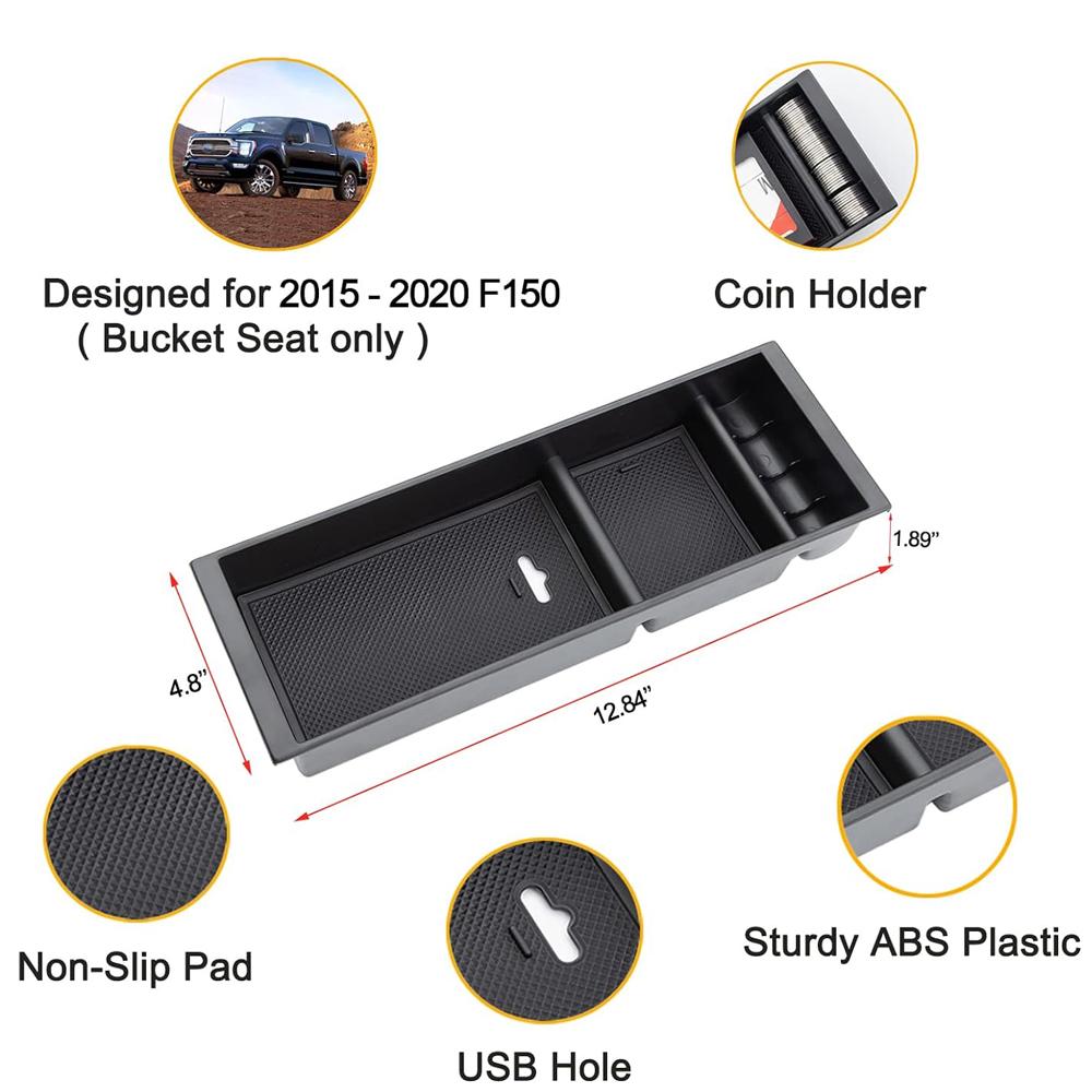 For Ford 2015-2020 F150& 2017-2025 F250 F350 F450& 2018-2025 Expedition Center Console Organizer Tray Pallet Storage Accessories