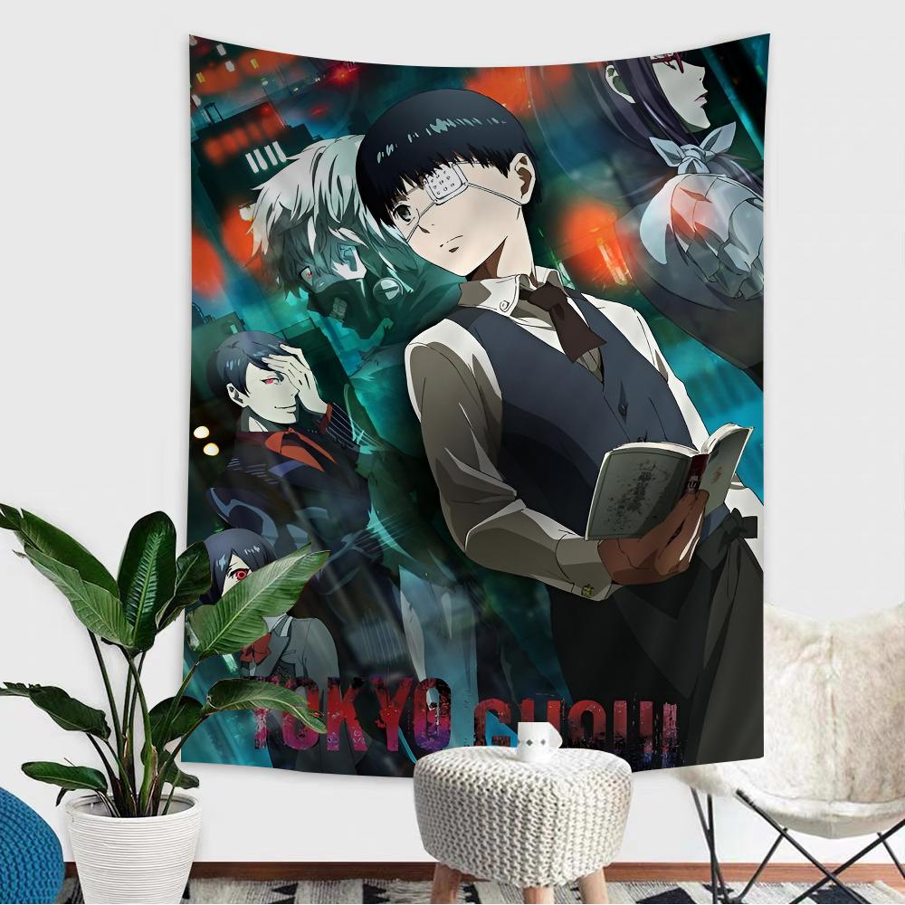 Tokyo Ghoul Cartoon Tapestry Hippie Flower Wall Carpets Dorm Decor Art Home Decor
