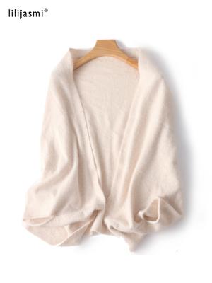Trend Shawl Wrap Scarf Two Purposes 100% Wool Women Knitted Accessories Cape Casual Soft Scarves Warm Cappa Cozy Fashion Mantles