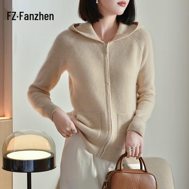 

Женский кардиган с капюшоном Fanzhen из 100% шерсти 2XL