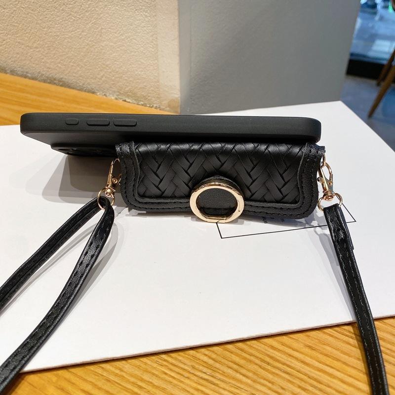 Fashion European and American Style Is Suitable for Huawei P90 Mobile Phone Case, Woven Pattern Honor 600Lite Oblique Span Rope Card Bag for Women