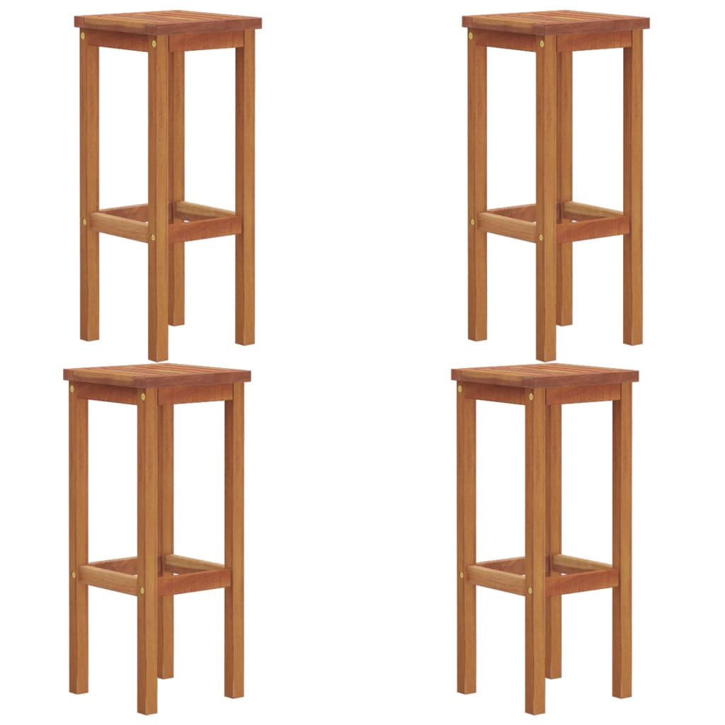Barhocker 4 Stück Massives Akazienholz