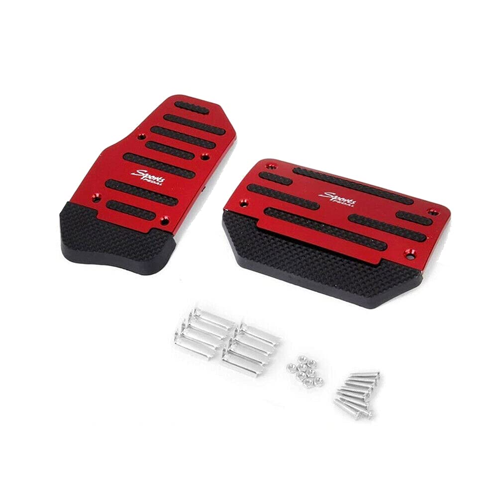 ROLE Universal Red Gas Axle Pedal and Brake Pedal Cover Foot Pad Anti-Slip for Matic Transmission Car