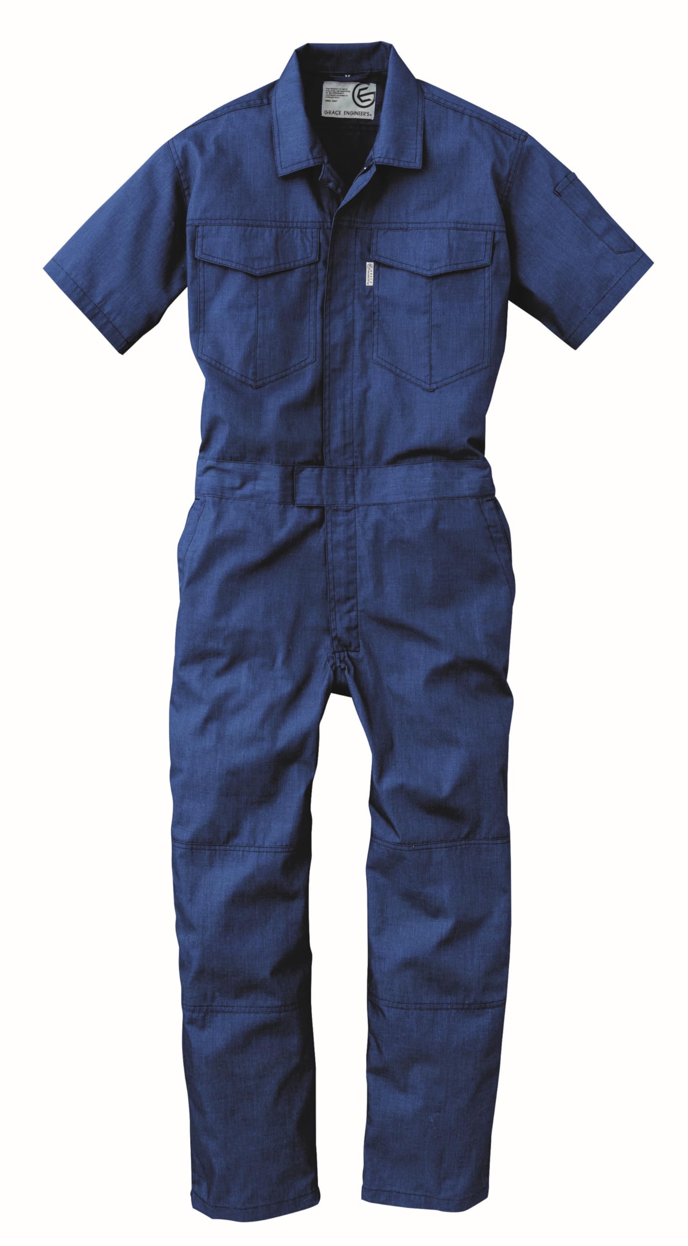 GRACE ENGINEERS Short-Sleeve Coveralls, Spring/Summer, Mix Navy GE845, Size 30 L