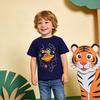 Summer New Arrival Boys' Short-Sleeved T-Shirt Fashionable Glow-in-the-Dark Cartoon Print Children's Crew Neck Sweatshirt