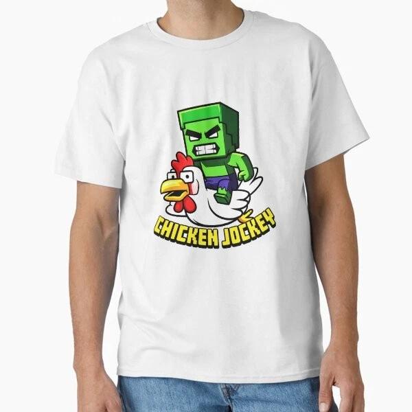 Minecraft Riding Chicken Jockey Classic Tshirt Made In Usaaus Tshirt S2xl S