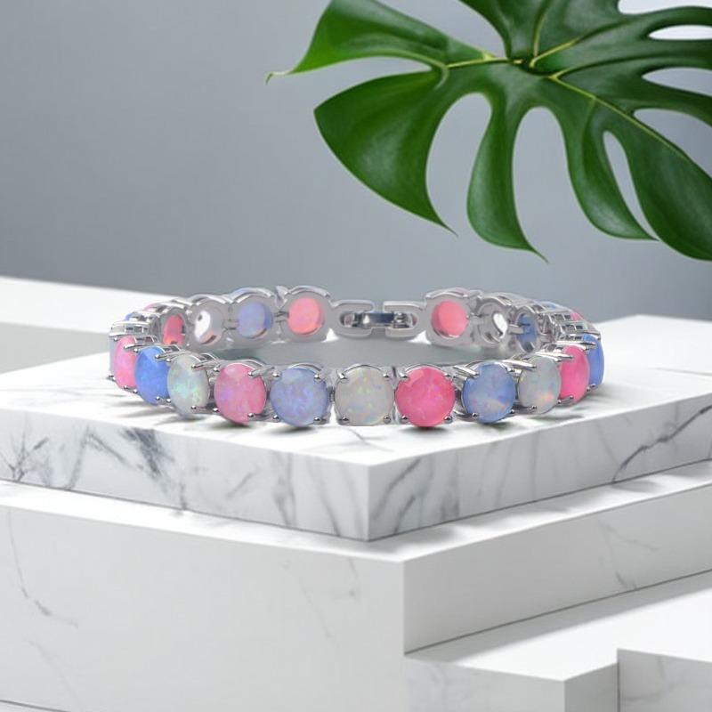 Opal Beach Round Bracelet Opal 8mm Round Bracelet Fashion Treasure Jewelry Set with Opal
