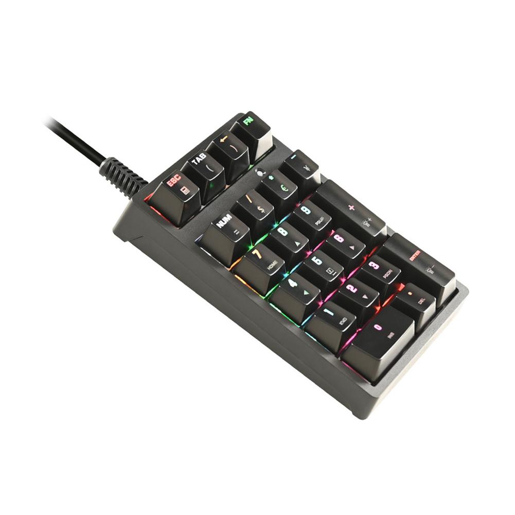 21 Tasten Digitales Keyboard Kabelgebunden Ergonomisch RGB-beleuchtet Mechanisches Keyboard Tastenkappen Empfindlich für Desktop Laptop für Büro Business