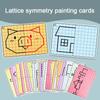 30 Page Children's Grid Symmetrical Drawing Toy Focuses On Fine Motor Skills Writing and 4-color Brush Control Training Drawing