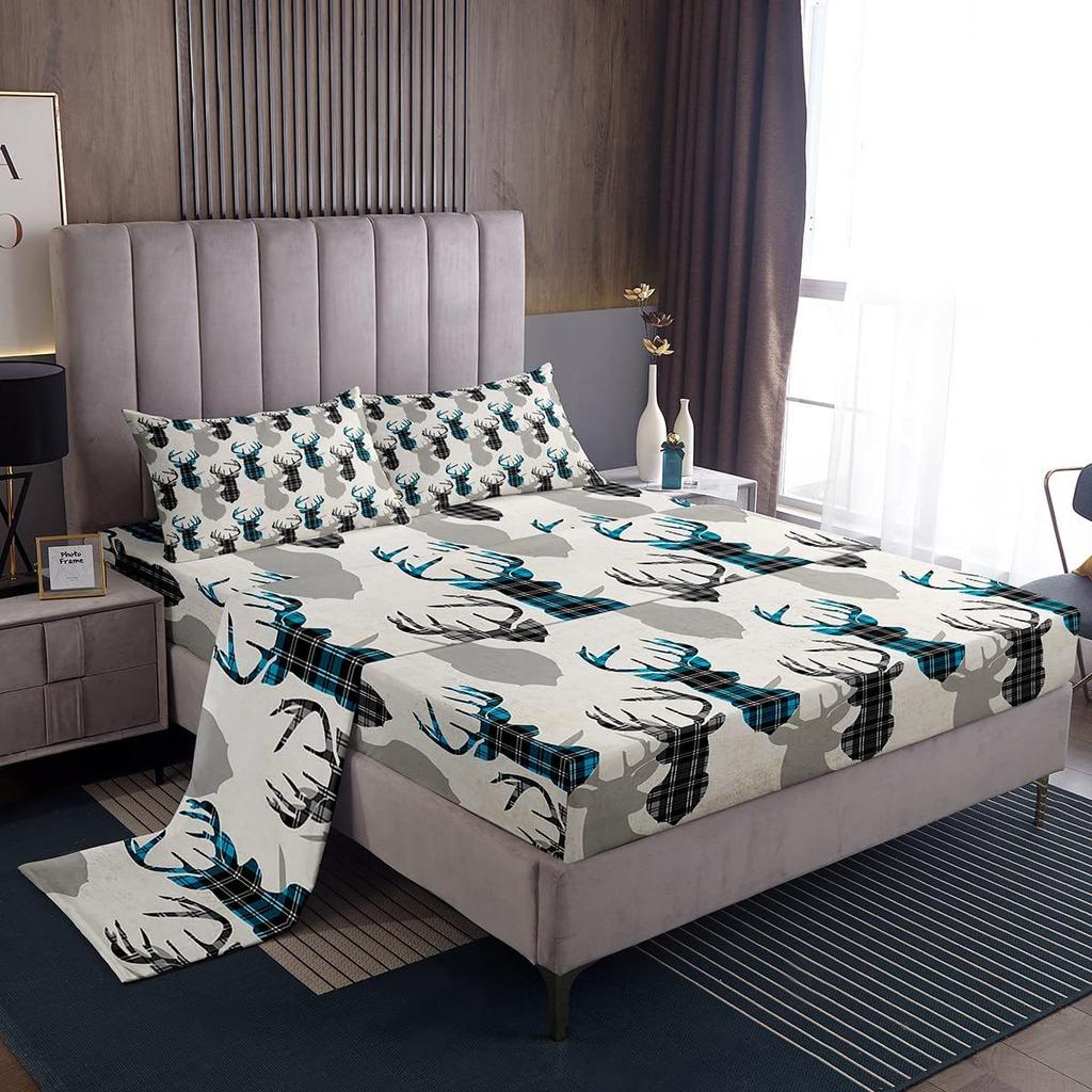 Christmas Theme Pattern Mattress Four-Piece Bedding Set Bedroom Dormitory Bedding Decoration