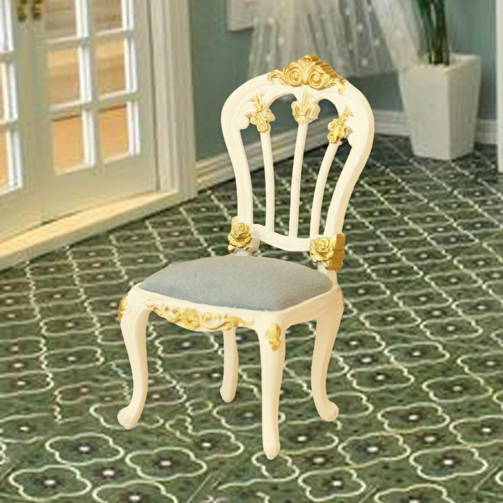 1/12 Scale Dollhouse Chair Decorative Model Decoration Artificial Mini Dining Miniature