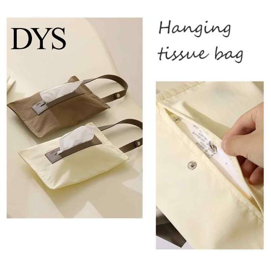 Durable Desk Napkin Box Hanging Canvas Tissue Box, Wall Mounted Paper Towel Holder Dispenser, Easy Refill Storage Organizer, for Home And Office