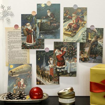 30 Adet Vintage Noel Tebrik Kartları Farklı Festival Elemanı Noel Kartpostal Hiçbir Işaret Geri Retro Noel Kartları Hediye