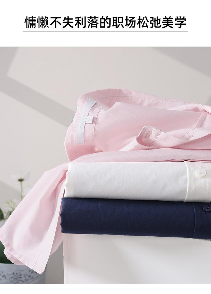 Simple commuting short sleeved shirt for women in 2026 summer, thin, fashionable, loose, versatile, solid color casual shirt