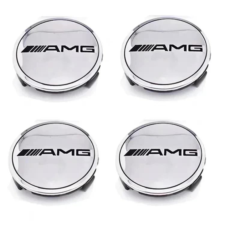 Hot Car Sticker 4PCS 75mm Car Wheel Center Cap Hub Covers Badge Accessories for Mercedes benz AMG C E S GLE CLC Class W204 W203