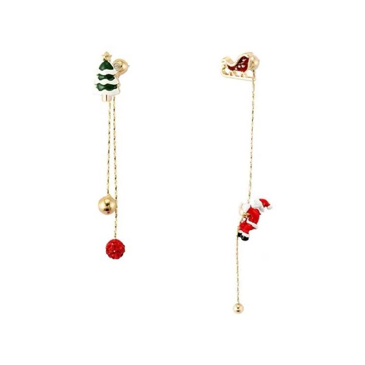 

Christmas Asymmetric Earrings Threader Tassel Earrings Christmas Jewelry Gift 1