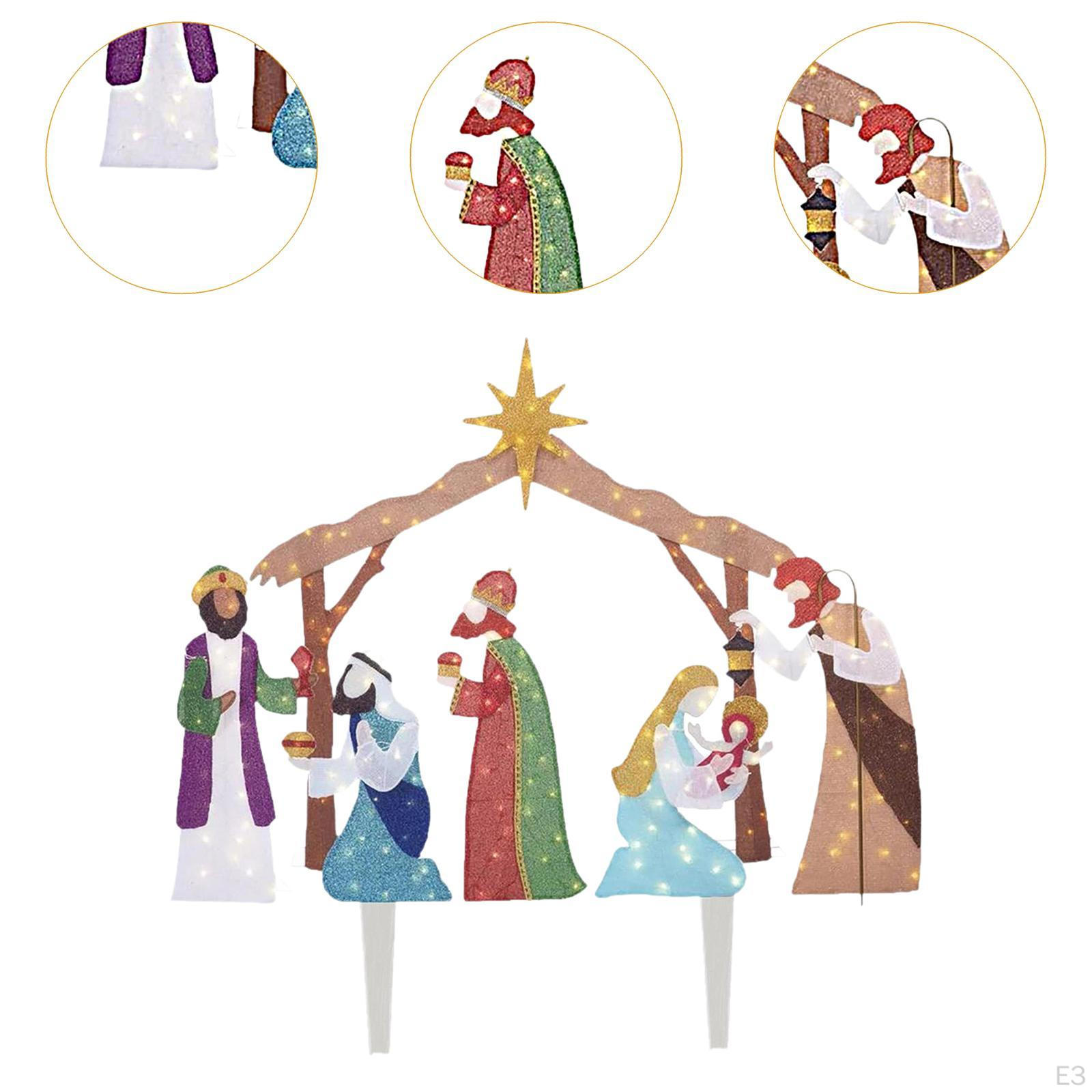 Рождественское украшение в виде вертепа Святого Семейства с легким легким рождественским — фото 5