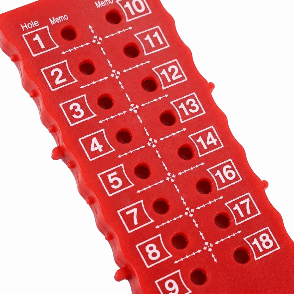Intuitive ABS Plastic Golf Scorer 18 Holes Strip Type Golf Scoreboard Portable Golf Score Counter Golf Players красный