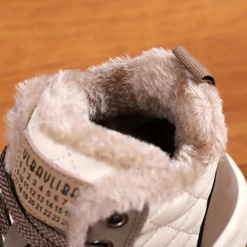 Plush Warm Boots Women Ankle Boots Fashion Sport Casual Woman Shoes Sneakers Flats Lace Up Shoes Women Short Snow Boots