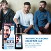 Shampoing Colorant pour Barbe Noir Naturel Coloration Permanente Longue Durée pour Hommes Couverture des Cheveux Blancs Gris Soin de la Barbe