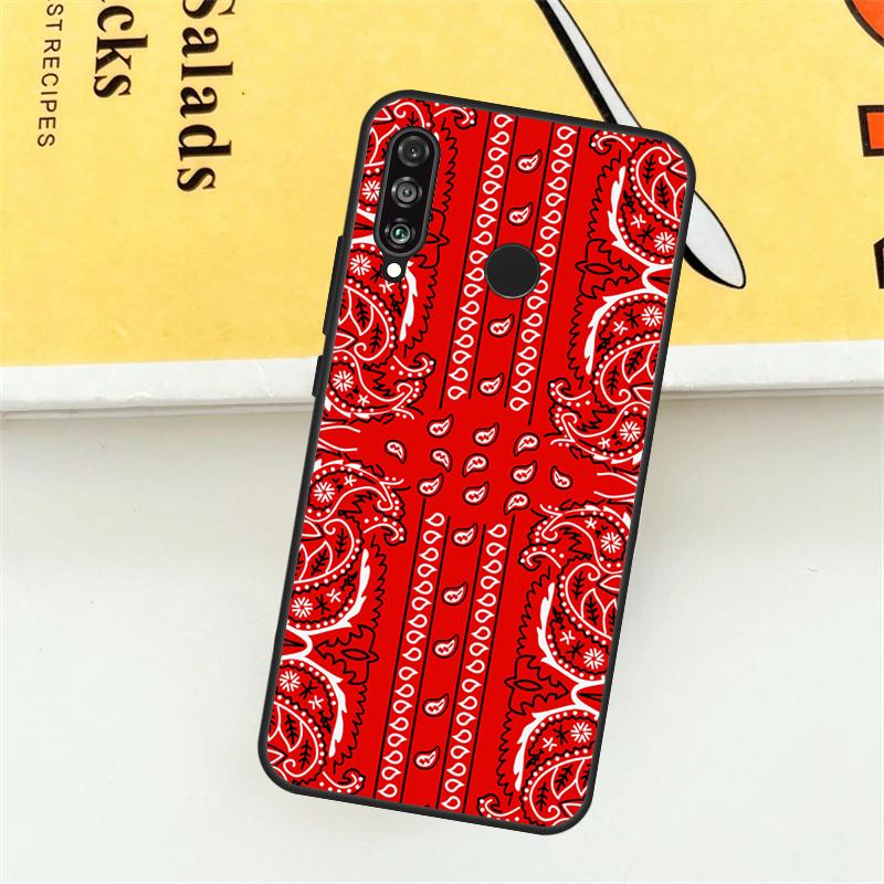 Red Bandana Paisley For Huawei Nova Y61 Y73 Y70 Y72 Y60 Y90 Y91 7i 8i 11i 12i 12s 9 10 SE P20 P30 P40 Lite Case