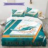 Name Custom Miami Dolphins Pattern Bedding Set Quilt Cover Pillowcase Home Decor Gift (1 * duvet cover + 2 * pillowcase, without core)