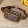 Borsa a Marsupio Casual Transfrontaliera in Vera Pelle da Uomo Borsa a Tracolla in Pelle di Mucca Borsa da Petto e Marsupio da Uomo in Pelle Piena