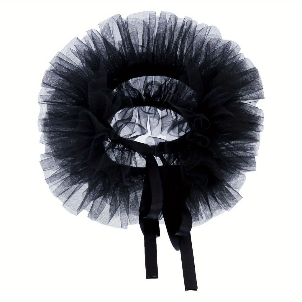 Ladies' Retro Net Tulle Puff Sleeve Fake Collar Dramatic Role Accessory Courtly Ruffle Necklace