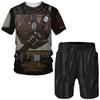 T-shirt con stampa 3D da cavaliere templare estivo per uomo Abbigliamento maschile T-shirt a maniche corte Set Armatura medievale Abiti cosplay della Santa Croce