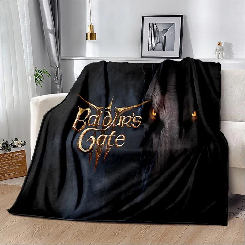 Baldur Gate3 Game Gamer Cartoon 3D Blanket,Soft Throw Blanket for Home Bedroom Bed Sofa Picnic Travel Office Cover Blanket Kids