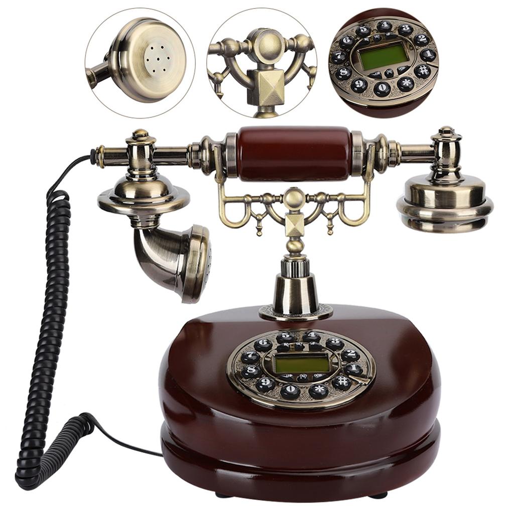 MYS-6200A Harts Dubbelt Syfte Antik Hantverksdekoration Vred Vintage Europeisk Telefon
