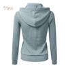 Ladies Floral Autumn Outwear Hoodie Long Sleeve Zipper Coat Sports Top with Pockets
