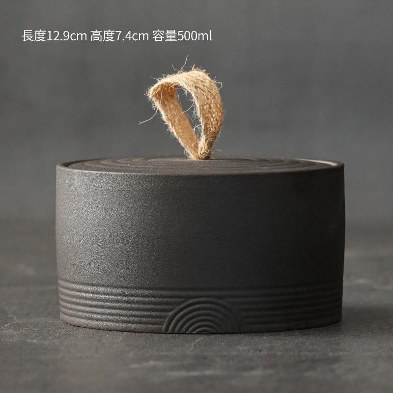 Einfacher Stil Keramik Teedose Japanischer Stil Raukeramik Vorratsbehälter Vintage Versiegelte Teedose Teebehälter