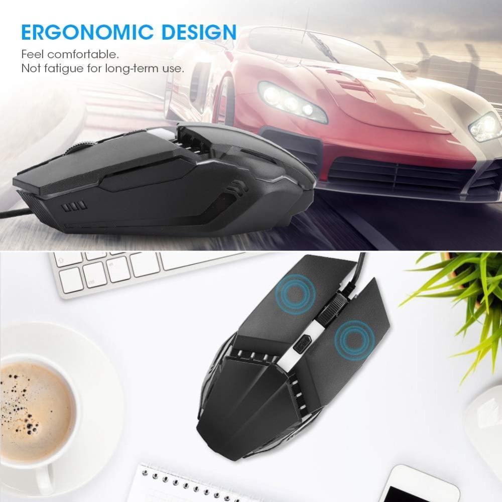 4 Buttons Wired Gaming Mouse Ergonomic Design RGB Gaming Mouse Optical Gaming Mouse  For Gamer