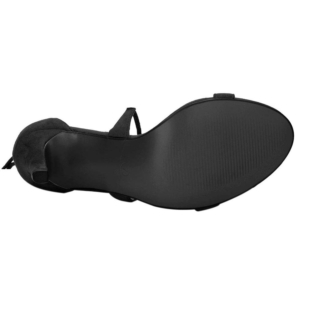 Allegra K Women's Lace-Up Sandals, Open Toe, Stiletto Heel, Black, Size 25.5cm