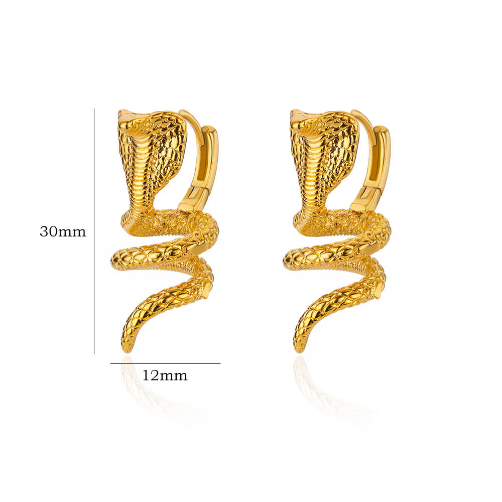 Stainless Steel Punk Snake Earrings For Women Girls Gold Color Snake Stud Earring Wedding Aesthetic Animal Jewelry  Gift