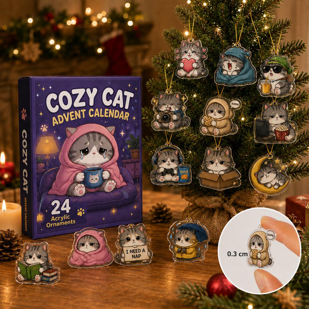 2D Akrylový přívěsek pro mazlíčky - Adventní kalendář - Odpočítávání dnů Dárek s roztomilými zvířecími přívěsky