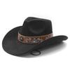 Ethnic Style Western Cowboy Top Hat Hot Autumn and Winter Suede Felt Hat Men and Women Curved Brim Jazz Hat Fashion